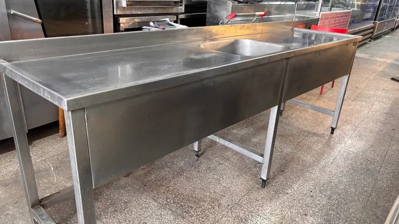 240 CM 304 KROM PASLANMAZ PRESS TEKLİ ORTA EVİYE