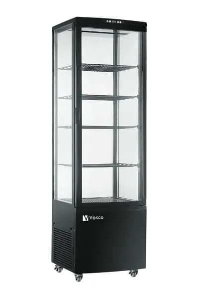 Vosco 280L Dikey Soğutmalı Teşhir Dolabı (Siyah)