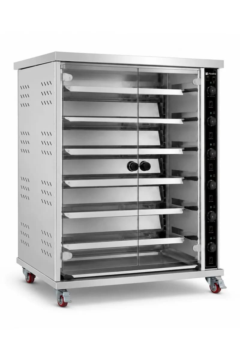 Vosco 6 Şişli Elektrikli Piliç Çevirme Fırını - 30 Tavuk Kapasiteli Profesyonel Rotisserie Fırın