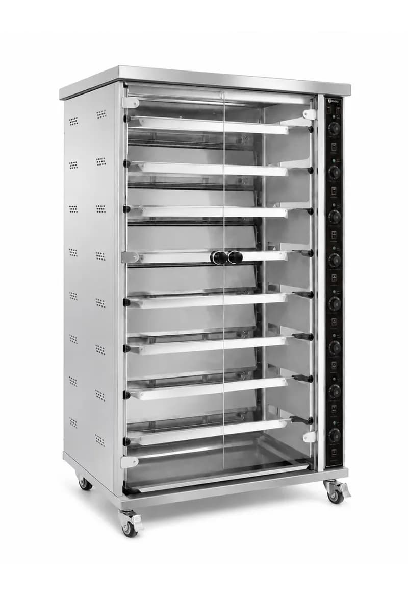 VOSCO 8 Şişli Elektrikli Piliç Çevirme Fırını - 40 Tavuk Kapasiteli Profesyonel Rotisserie Fırın