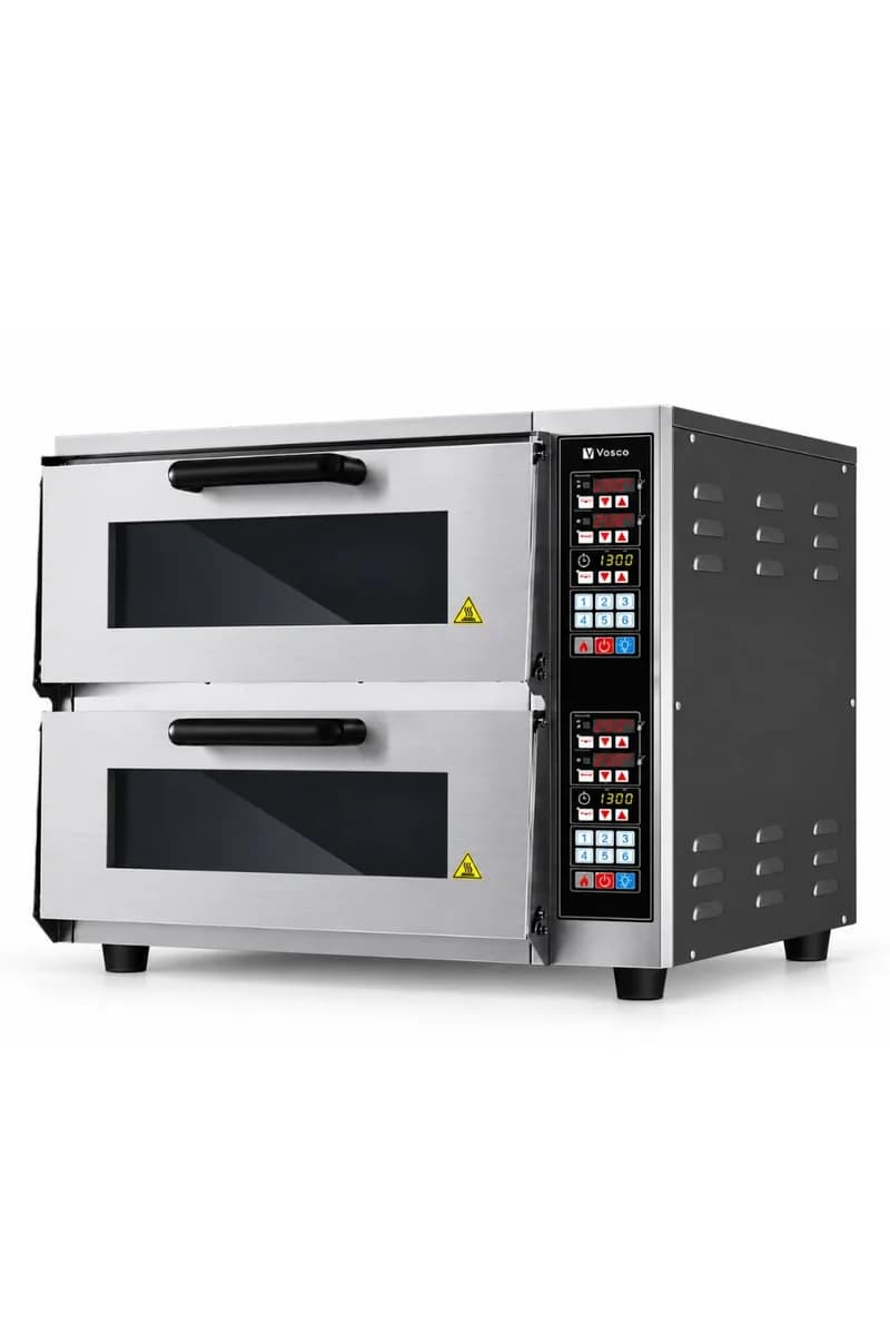 Vosco VCP-04 Çift Katlı Taş Tabanlı Pizza Fırını - 8 Pizza Kapasiteli