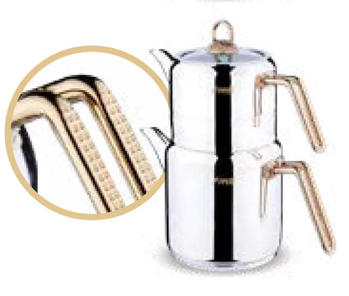 Silindir Elmas Kulp Gold Çaydanlık Midi Boy 0,60 / 1,00 Lt