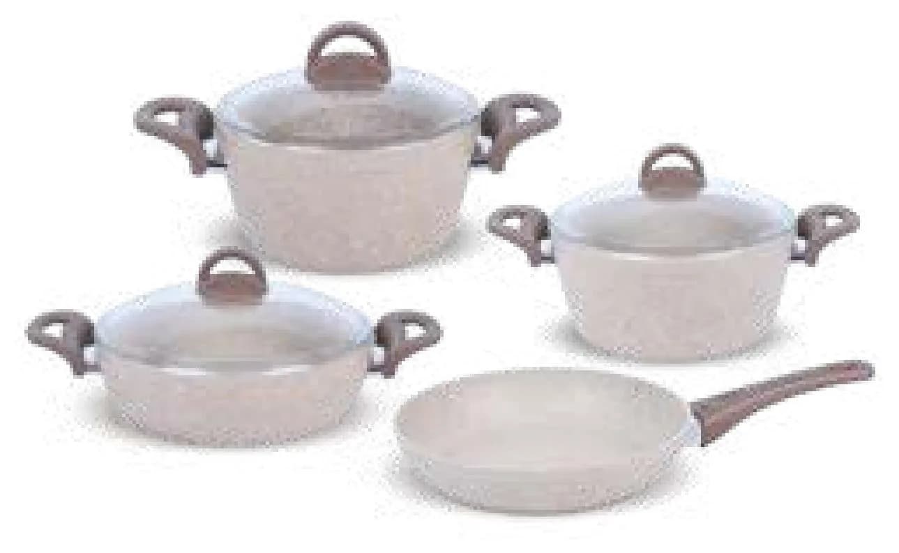 Mimoza Bej 7 Parça Granit Set