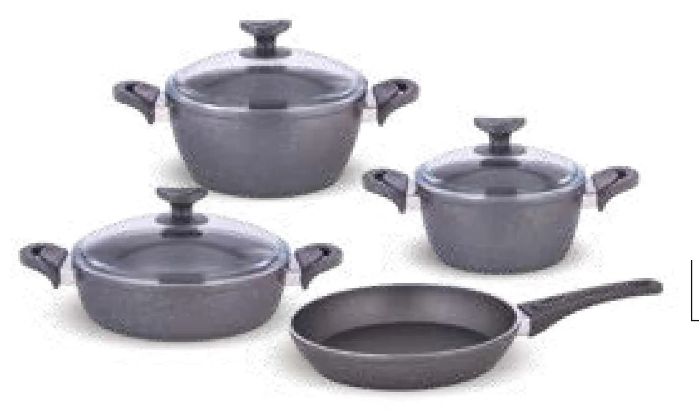 Mimoza Gri 7 Parça Granit Set