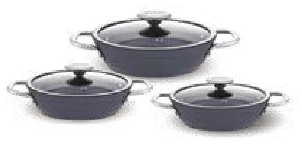 Mercan Gri 6 Parça Granit Omlet Set 18 cm - 20 cm - 22 cm