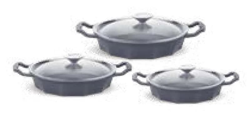 Sultan Gri 6 Parça Döküm Omlet Set 18 cm - 20 cm - 22 cm