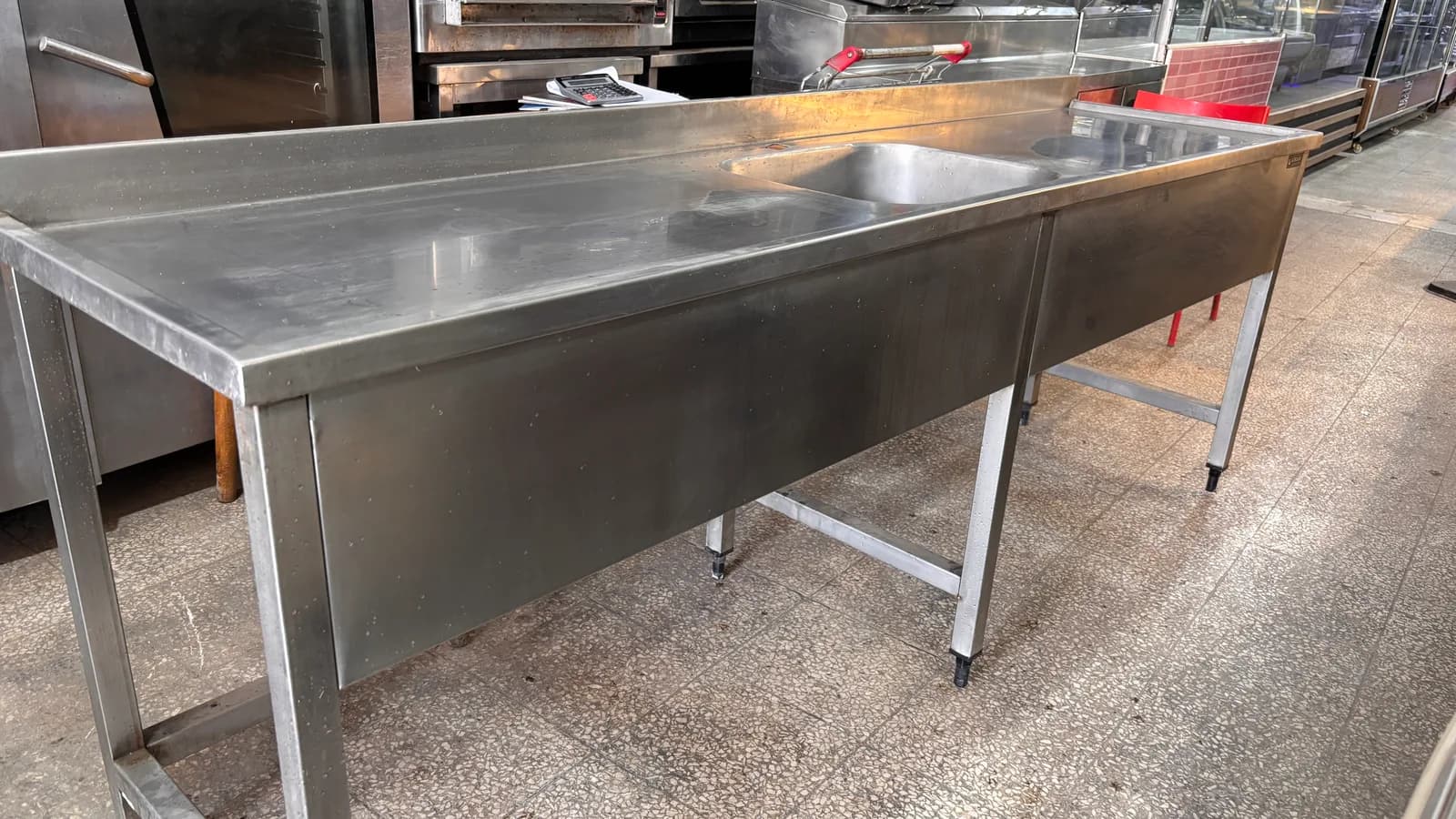 240 CM 304 KROM PASLANMAZ PRESS TEKLİ ORTA EVİYE