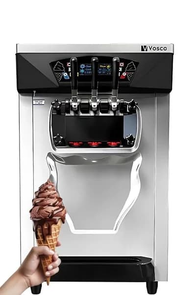 Vosco Dondurma Makinesi 3 Kollu (Soft) Set Üstü