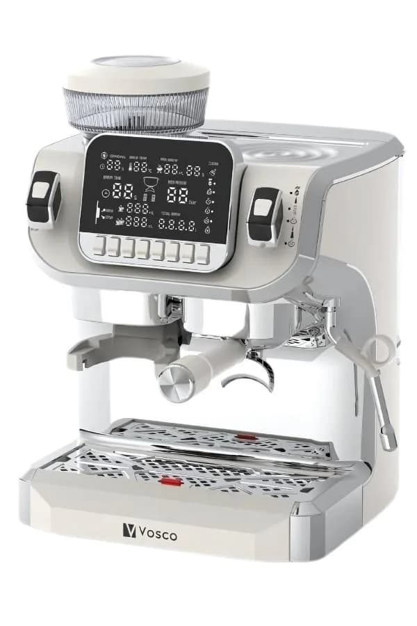 Vosco Tek Kazanlı Öğütücü ve Espresso 2 Lt (Beyaz)