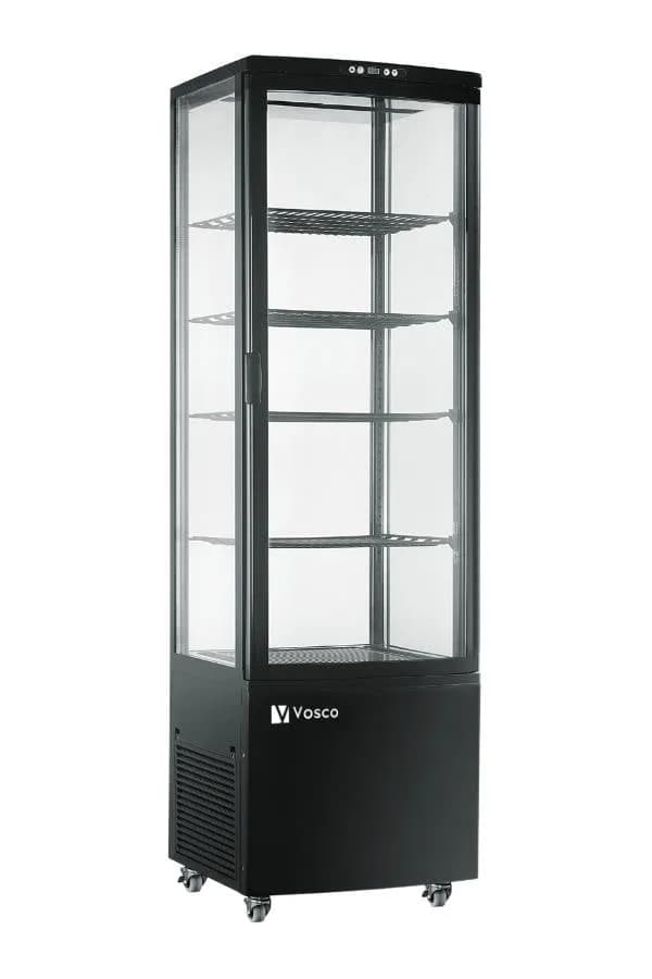 Vosco 280L Dikey Soğutmalı Teşhir Dolabı (Siyah)