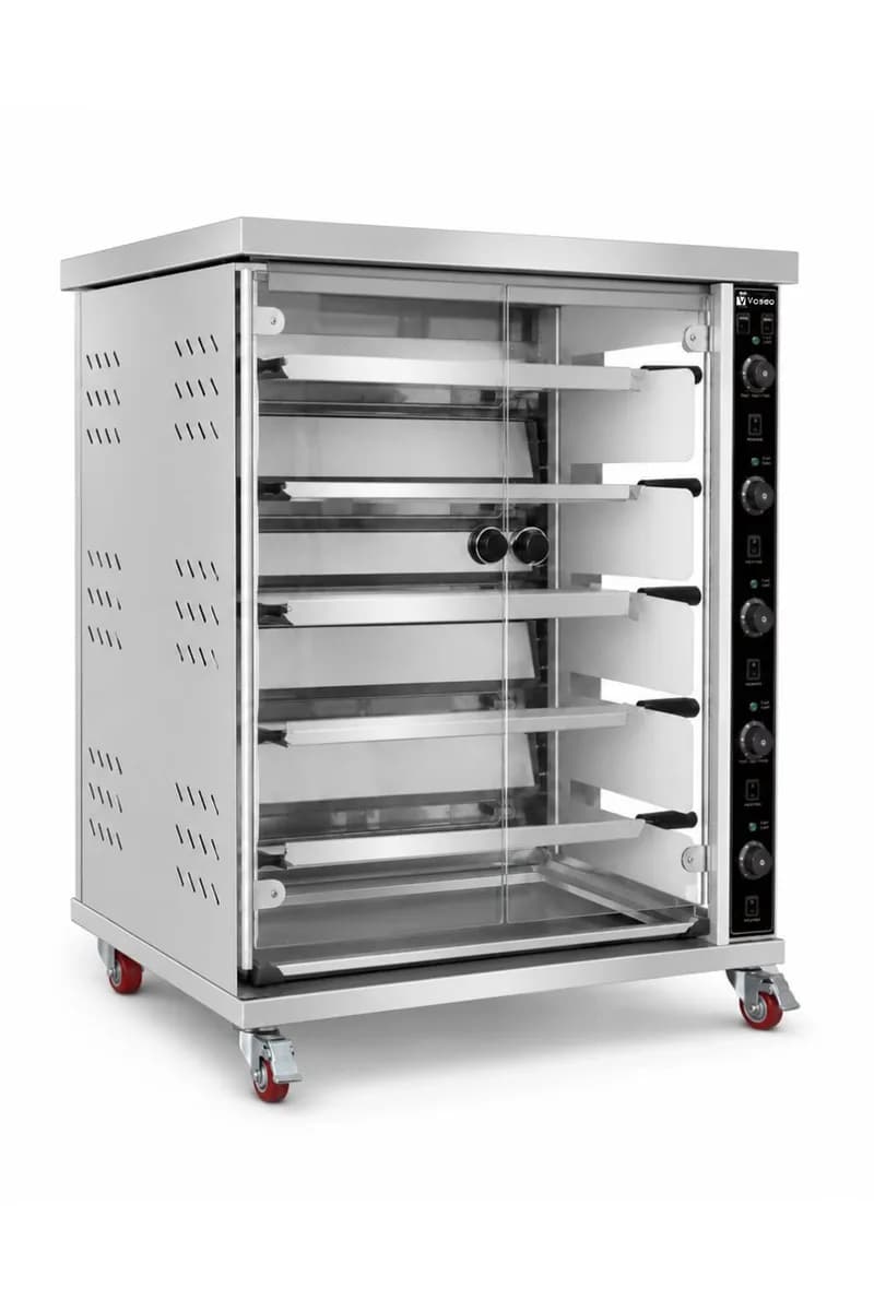 Vosco 5 Şişli Elektrikli Piliç Çevirme Fırını - 20 Tavuk Kapasiteli Profesyonel Rotisserie Fırın