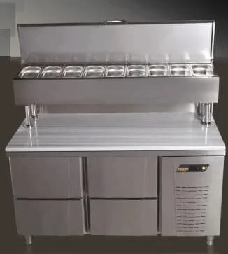 MUR-73-HL-2D Tezgah tip make-up buzdolabı -yüksek ayaklı , 2 çekmeceli + 2 kapılı