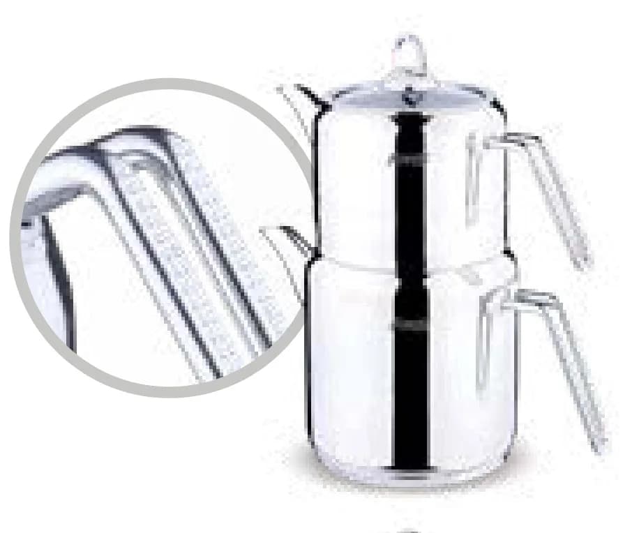 Silindir Elmas Kulp Silver Çaydanlık Midi Boy 0,60 / 1,00 Lt