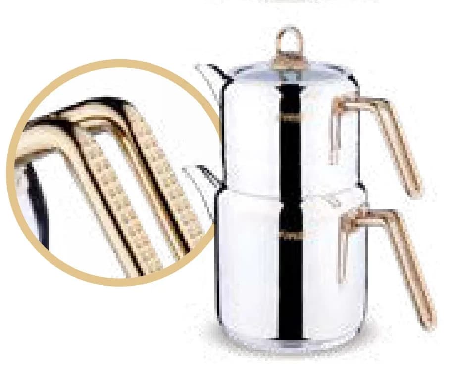 Silindir Elmas Kulp Gold Çaydanlık Midi Boy 0,60 / 1,00 Lt