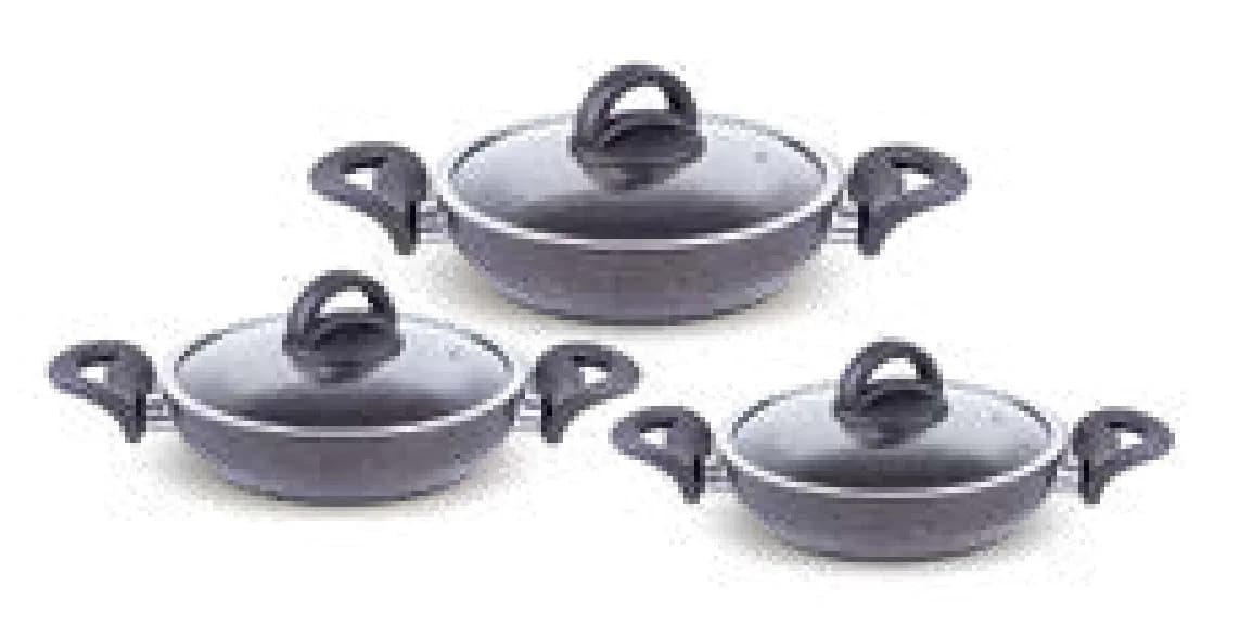 Galaxy Siyah 6 Parça Granit Omlet Set 18 cm - 20 cm - 22 cm