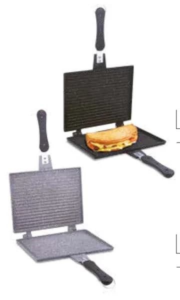 Döküm Ocak Üstü Tost Tavası Gri 20 x 26 cm