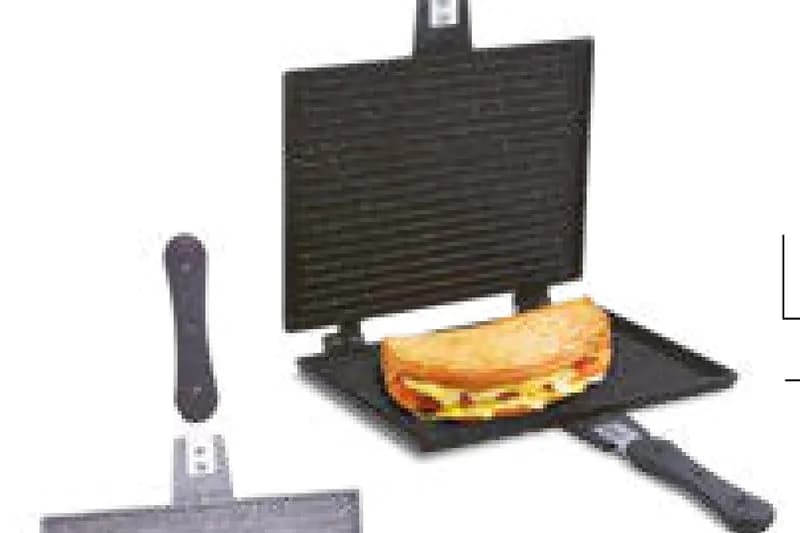 Döküm Ocak Üstü Tost Tavası Siyah 20 x 26 cm