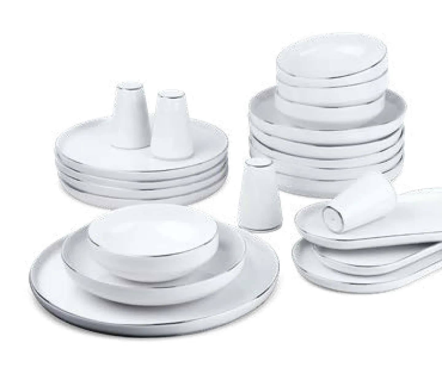İnci Platin 55 Parça Porselen Yemek Takımı